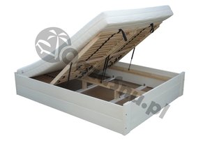 łóżko otwierane od nóg drewno stelaż ortopedyczny niski zagłówek producent łóżek drewnianych Prudnik