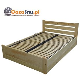 łóżko z dużym pojemnikiem na pościel 140x200 stelaż elastyczny producent łóżek opolskie