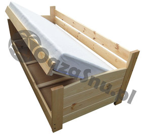 łóżko sosnowe 90x220 z pojemnikiem na pościel producent mocnych łóżek