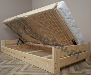 łóżko 100x200 cm ze stelażem elastycznym pojemnikiem na pościel producent
