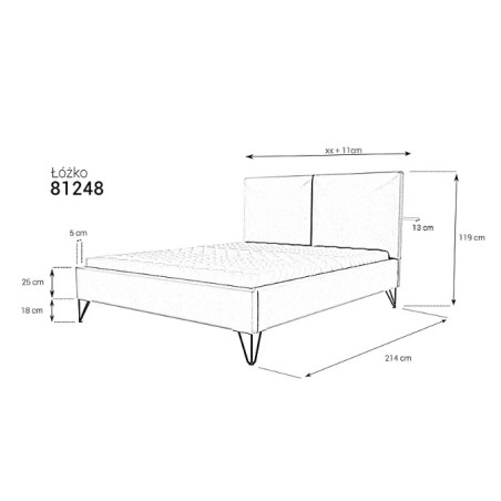 Łóżko tapicerowane MK Foam 81248