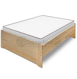 łóżko drewniane z bardzo wysokim siedziskiem pojemnik i szuflady