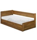 drewniane łóżko VIGO 140x220 podnoszone na bok z pojemnikiem i pełnymi szczytami