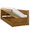 drewniane łóżko VIGO 160x200 otwierane na bok ze skrzynią i pełnymi szczytami