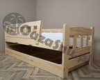 łóżko hiperbezpieczne z pojemnikiem drewniane BINGO 80x160