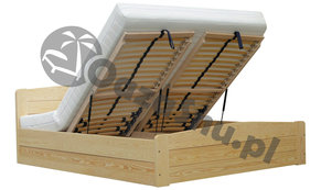 łóżko 180x200 pojemnik na pościel drewno sosnowe praktyczne łóżko do sypialni producent
