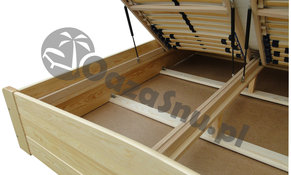 łóżko ze schowkiem 160x200 praktyczny tapczan drewniany pojemnik organizer