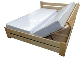 łóżko z pojemnikiem z prawej i lewej strony łóżka prudnik