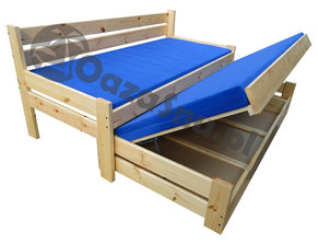 łóżko dwupoziomowe piętrowe dla 2 dzieci jedno łóżko wysuwa się spod drugiego producent