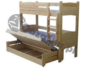 mocne łóżko piętrowe ze schowkiem otwieraniem na pościel zabawki producent Opole Prudnik