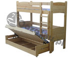 łóżko piętrowe 3 osobowe ze skrzynią STRONG 90x180 150 kg