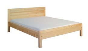 łóżko z prostym zagłówkiem i zanóżkiem łóżko z litego drewna