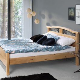 łóżko w stylu nowoczesnym 180x200 wysoki zagłówek połączony z kutymi elemenyami metalu